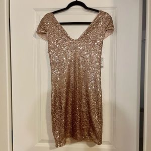 Verty Rose Gold Sequin Dress